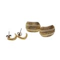 Earrings - Gold Tone x 2 Pairs Huggy Earrings. Pierced Ears - ML3297