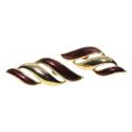 Earrings - Gold Tone with Plum Colour. 3 Tier for Pierced Ears - ML3298