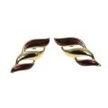 Earrings - Gold Tone with Plum Colour. 3 Tier for Pierced Ears - ML3298