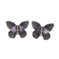 Earrings - Silver Tone Vintage Butterfly Earrings for Pierced Ears - ML3299