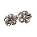 Earrings - Silver Tone Vintage Diamante Earrings. Clip Ons. Swirl Shape - ML3306