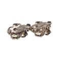 Earrings - Silver Tone Vintage Diamante Earrings. Clip Ons. Swirl Shape - ML3306