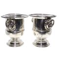 Antiques - Vintage Silver Plated  Lion Handle Toothpick Holders. Stamped Sheffield. - ML3323