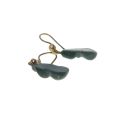 Earrings - Gold Tone Dangle Jade Colour Earrings for Pierced Ears - ML3324