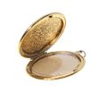 Pendant - Gold Tone Vintage Locket with Leaf Design - ML3326