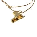 Necklace - Gold Tone Chain with a Detailed Ice-Skating Boot Pendant - ML3349