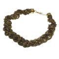 Necklace - Brass Tone Vintage Braided Chain Choker - ML3372