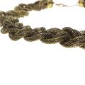 Necklace - Brass Tone Vintage Braided Chain Choker - ML3372