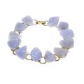 Set - Gold Tone Bracelet and Butterfly Brooch with Pale Blue Stones - ML3379