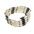 Bracelet - Hematite Magnetic Chain with Faux Pearls inbetween - ML3401