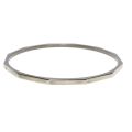 Bangle - Silver Tone Smooth Inner with a Textured Outer Layer Bangle - ML3412