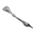 Spoon - Handmade Mustard spoon with duck face and delicate Rose engravings. Stamped - ML3457