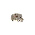 Brooch - Gold Tone Vintage Little Elephant Brooch. 10 x Assorted Coloured Diamantes - ML3478