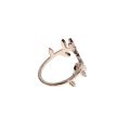 Ring - Rose Gold Tone Spiral Leaf Ring. Statement Jewellery - ML3483