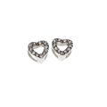 Pendant - 2 x Silver Tone Small Delicate Diamante Heart Pendants - ML3487