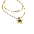 Necklace - Gold Tone Chain and Dainty Star Pendant with Diamante Centre - ML3489