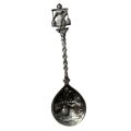Antiques - Vintage Dutch Silver Plated Round Sugar Spoon - ML3564