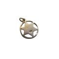 Jucaica - Silver stamped Star of David in circle Pendant - ML3600