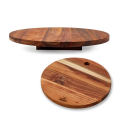 20% OFF! Wooden Lazy Susan 600mm and Basic Cutting Board Delux Range Round Combo