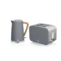 Swan Nordic Grey Kettle and 2 Slice Toaster Pack