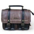 Cotton Road Brown PU Leather Handbag With Black Trim