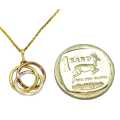 9 Carat Tri-Colour Gold Circles of Unity Pendant With Chain
