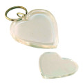 Blank Acrylic Keyring Heart Shape photo keyring, Clip-in keytag