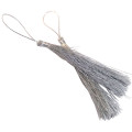 10pcs Tassel, Thread with loop, silk, Metallic Silver, Bookmark tassel, Hanging rope tassle