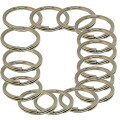 50pcs 30mm Nickel Plated Split Ring - Flat Profile, Silver Color