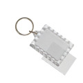 100pcs Blank Acrylic Key Ring with Diamond Border - 28x40mm Insert Size