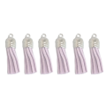 10pcs Tassel Lilac 35mm with Silver Cap for key ring and tags