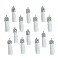 10pcs White Tassel Key Ring Accessory, 35mm with Silver Cap