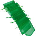 50ea Organza bag, 90x120mm, Green, small gift bag, Mini string bag