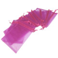 50ea Organza bag, 90x120mm, Cerise pink, small gift bag, Mini string bag