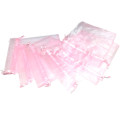 50ea Organza bag, 90x120mm, light pink, small gift bag, Mini string bag