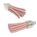 6pcs Tassel 35mm, key ring accessory for tags - Tassels, Dusty Pink with Silver cap