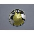 2004 Finland gilded Lynx Special Edition Silver Coin gem proof UNC