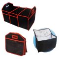 2 in 1 Car Collapsible Trunk Organizer and Cooler Set - The three-section car-trunk organizer sto...