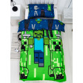 Minecraft Creeps Single Duvet Cover Set - Rotary Design - Minecraft Bedding - Single
