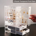 BUFFTEE Earring Jewellery Display Box (3-Panels with 2 Draws)