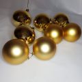 Big Christmas Tree Baubles/Balls- 8 Pack - Gold Tones