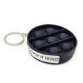 Matte Black Circle Keyring Pop It Fidget Toy TIKTOK Popping Toy