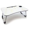 BUFFTEE Big Laptop Foldable Desk Table Serving Tray & tablet stand - Marble