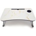 BUFFTEE Big Laptop Foldable Desk Table Serving Tray & tablet stand - Marble