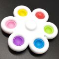 Pop It Fidget & 5 Circle Fidget Spinner 2in1- The Ultimate Fidget- White