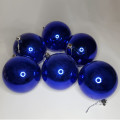 Large Christmas Tree Baubles - Christmas Balls 6 Pack - Reflective Blue