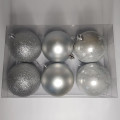 Big Christmas Tree Baubles - Christmas Balls 6 Pack - Silver Tones