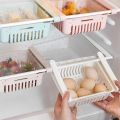 BUFFTEE Adjustable Refrigerator Storage Basket Fridge Food Container -Mint