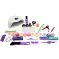 purpleX Prestige Acrylic Nail Kit With UV Nail Lamp With Mani & Pedi Tools