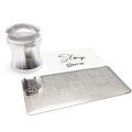 Bufftee Nail Stamper Nail Scraper & Steel Nail Stamping Plate Set- Chrome